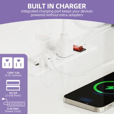 Show full view: Wooflex Hidden Litter Box Modern Cat Litter Box Enclosure with Shelves Charging Station, White, Large: 30.5 x 26.8 x 70.9-in slide 6 of 8