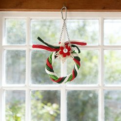 Little Pals Christmas Series Reindeer Ring Chewing & Climbing Bird Toy with Bird-Safe Paper, Red/Green/White, 0.1-lb slide 2 of 8