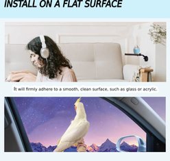 Little Pals 9.8-in Adjustable Natural Wood Suction Cup Perch & Rotatable Window-Mount Bird Stand, Black, 0.2-lb slide 2 of 8