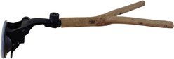 Little Pals 7.8-in Adjustable Natural Forked Wood Suction Cup Perch & Rotatable Window-Mount Bird Stand, Black, 0.2-lb