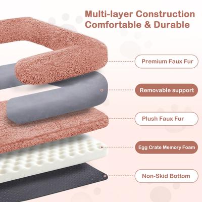 Show full view: LovMor Foldable Memory Foam Human Dog Bed with Removable Cover, 71 x 38 x 9-in, Pink slide 5 of 7