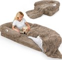 LovMor Foldable Memory Foam Human Dog Bed with Removable Cover, 71 x 38 x 9-in, Khaki