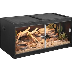 Unipaws Reptile Terrarium, Black, 36-in, 50-gal