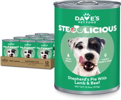 Dave's Pet Food Stewlicious Shepherd's Pie with Lamb & Beef in Gravy Wet Dog Food, 13.2-oz can, case of 12 slide 1 of 7