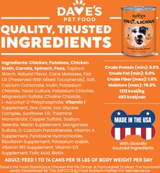 Dave's Pet Food Stewlicious Grain-Free Chicken Pot Pie Wet Dog Food, 13.2-oz can, case of 12 slide 2 of 7