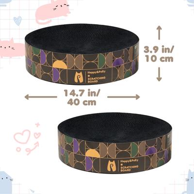 Show full view: Happy & Polly Double-Sided Round Cat Scratcher Bed Toy, Set of 2, Black slide 9 of 9