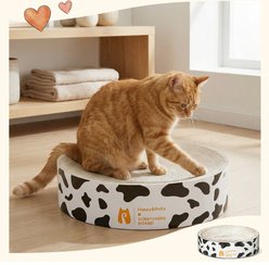 Happy & Polly Double-Sided Round Cat Scratcher Bed Toy, Set of 2, White slide 2 of 9