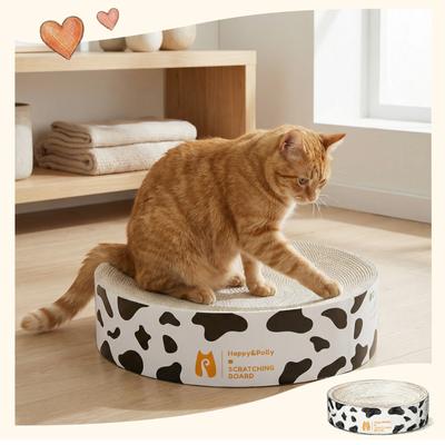 Show full view: Happy & Polly Round Cat Scratching Pad, White slide 3 of 10