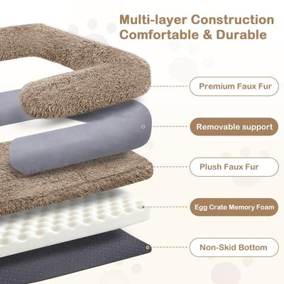 Show full view: LovMor Foldable Memory Foam Human Dog Bed with Removable Cover, 71 x 38 x 9-in, Khaki slide 5 of 7