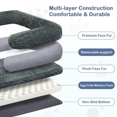 Show full view: LovMor Foldable Memory Foam Human Dog Bed with Removable Cover, 71 x 38 x 9-in, Dark Grey slide 5 of 7