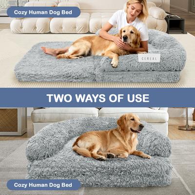 Show full view: LovMor Foldable Memory Foam Human Dog Bed with Removable Cover, 71 x 38 x 9-in, Grey slide 4 of 7