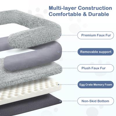 Show full view: LovMor Foldable Memory Foam Human Dog Bed with Removable Cover, 71 x 38 x 9-in, Grey slide 5 of 7