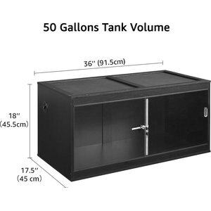 Unipaws Reptile Terrarium, Black, 36-in, 50-gal