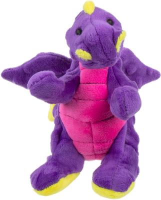 Show full view: GoDog Dragons Chew Guard Squeaky Plush Dog Toy, Purple, Small slide 2 of 5