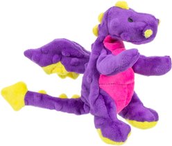 GoDog Dragons Chew Guard Squeaky Plush Dog Toy, Purple, Small