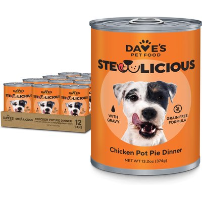 Dave's Pet Food Dave's Pet Food Stewlicious Grain-Free Chicken Pot Pie Wet Dog Food, 13.2-oz can, case of 12