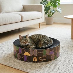 Happy & Polly Round Cat Scratching Pad, Black