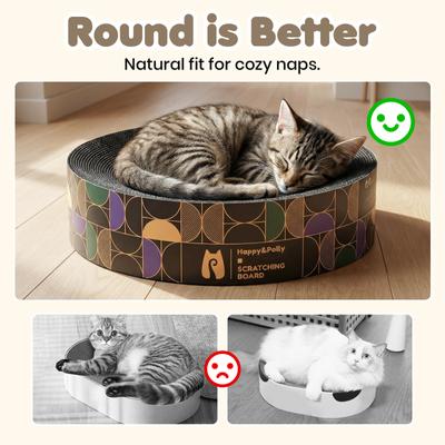 Show full view: Happy & Polly Round Cat Scratching Pad, Black slide 8 of 10