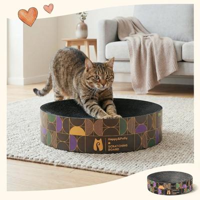 Show full view: Happy & Polly Round Cat Scratching Pad, Black slide 3 of 10