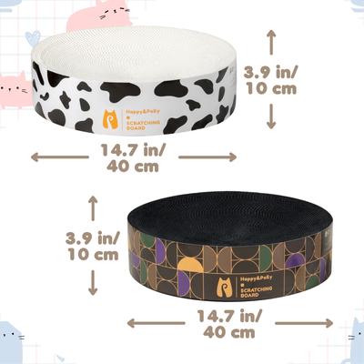 Show full view: Happy & Polly Round Cat Toy Scratcher, Black, Set of 2 slide 9 of 9