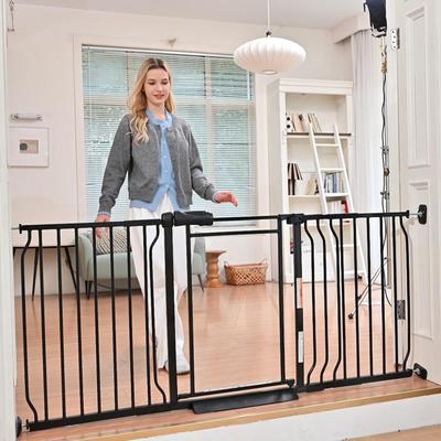 Show full view: WAOWAO Triple Lock Adjustable Baby Gate with Clear Acrylic Panel, Black, 29 to 37-in slide 9 of 10