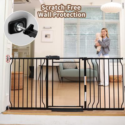 Show full view: WAOWAO Triple Lock Adjustable Baby Gate with Clear Acrylic Panel, Black, 29 to 37-in slide 5 of 10