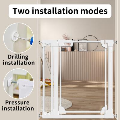 Show full view: WAOWAO 40-in Tall Auto-Close Dual-Lock Clear Acrylic Baby & Pet Gate, White, 29 to 37-in slide 4 of 10