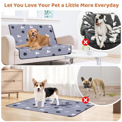 Show full view: HOMAGICO Non-Slip Absorbent Washable Dog Pee Pads, Gray, 36 x 40-in, 2 count slide 4 of 6