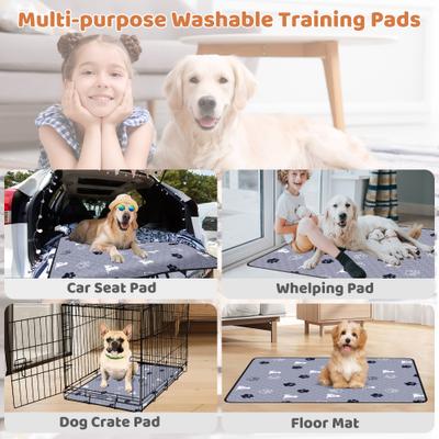 Show full view: HOMAGICO Non-Slip Absorbent Washable Dog Pee Pads, Gray, 36 x 40-in, 2 count slide 5 of 6