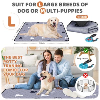 Show full view: HOMAGICO Non-Slip Absorbent Washable Dog Pee Pads, Gray, 72 x 72-in, 1 count slide 2 of 6