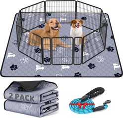 HOMAGICO Non-Slip Absorbent Washable Dog Pee Pads, Gray, 48 x 60-in, 2 count