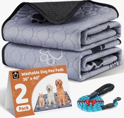 HOMAGICO Non-Slip Absorbent Washable Dog Pee Pads, Gray, 36 x 40-in, 2 count