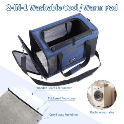 Show full view: Gapzer Soft Sided Collapsibe Dog & Cat Carrier, Blue slide 6 of 8