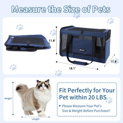 Show full view: Gapzer Soft Sided Collapsibe Dog & Cat Carrier, Blue slide 2 of 8