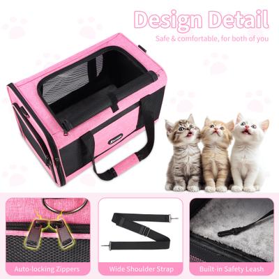 Show full view: Gapzer Soft Sided Collapsibe Dog & Cat Carrier, Pink slide 5 of 8