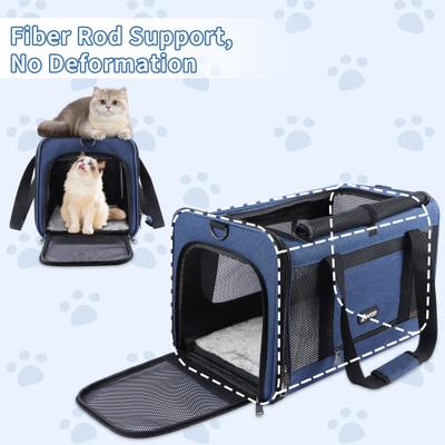 Show full view: Gapzer Soft Sided Collapsibe Dog & Cat Carrier, Blue slide 4 of 8