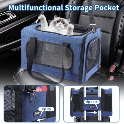 Show full view: Gapzer Soft Sided Collapsibe Dog & Cat Carrier, Blue slide 7 of 8