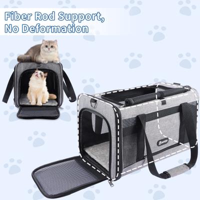 Show full view: Gapzer Soft Sided Collapsibe Dog & Cat Carrier, Grey slide 4 of 8