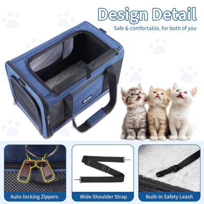 Show full view: Gapzer Soft Sided Collapsibe Dog & Cat Carrier, Blue slide 5 of 8