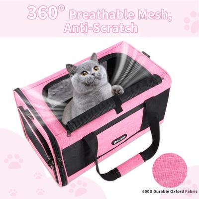 Show full view: Gapzer Soft Sided Collapsibe Dog & Cat Carrier, Pink slide 3 of 8