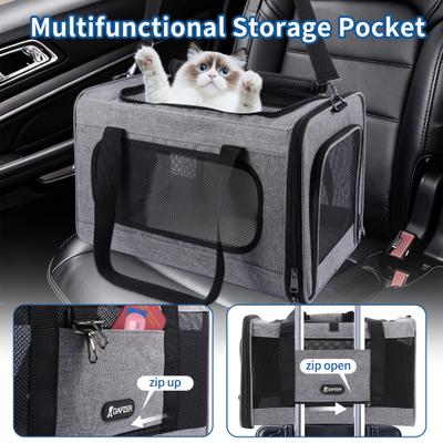 Show full view: Gapzer Soft Sided Collapsibe Dog & Cat Carrier, Grey slide 7 of 8