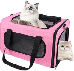 Gapzer Soft Sided Collapsibe Dog & Cat Carrier, Pink