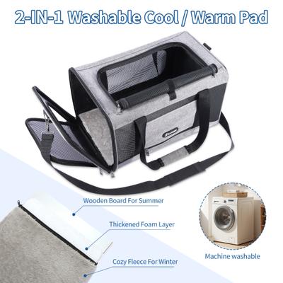Show full view: Gapzer Soft Sided Collapsibe Dog & Cat Carrier, Grey slide 6 of 8