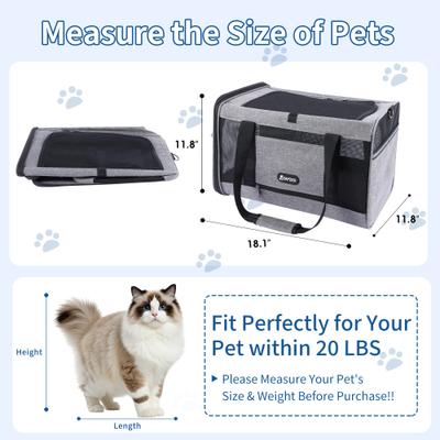 Show full view: Gapzer Soft Sided Collapsibe Dog & Cat Carrier, Grey slide 2 of 8