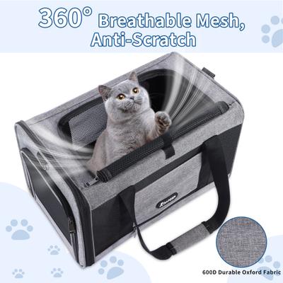 Show full view: Gapzer Soft Sided Collapsibe Dog & Cat Carrier, Grey slide 3 of 8