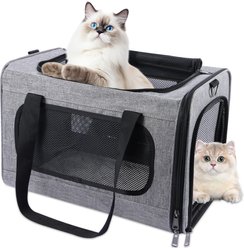 Gapzer Soft Sided Collapsibe Dog & Cat Carrier, Grey