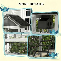 Little Pals 67.3-in Spacious Outdoor Bird Cage, Black/Grey, 40.70-lb slide 2 of 7