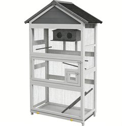 Little Pals 67.3-in Spacious Outdoor Bird Cage, Black/Grey, 40.70-lb