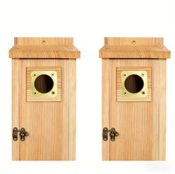Little Pals Pine Wood Bird Houses with Copper Guard, Natural Wood, 7.20-lb, 2 count