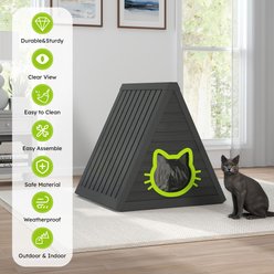 KAMABOKO Weatherproof Polypropylene Outdoor Feral Cat House, Black slide 2 of 6
